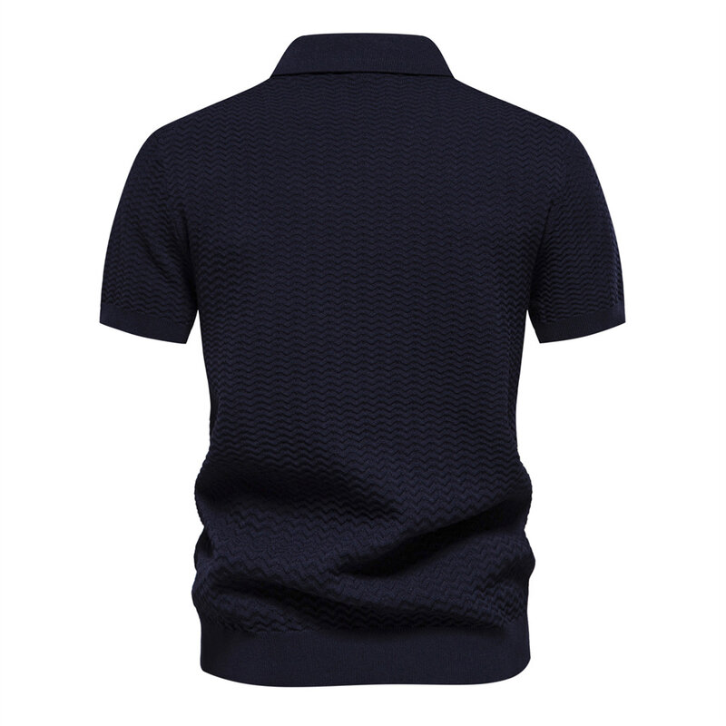 Sommer Herren Polos hirt hochwertige gestreifte kurz ärmel ige Baumwolle atmungsaktive Sport hemd männliche Business Casual Golf T-Shirts