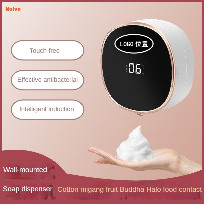 New 2000mAh Wall Mount Soap Dispenser Smart Soap Dispenser Touchless With Temperature Digital Display For Bathroom Kitchen
