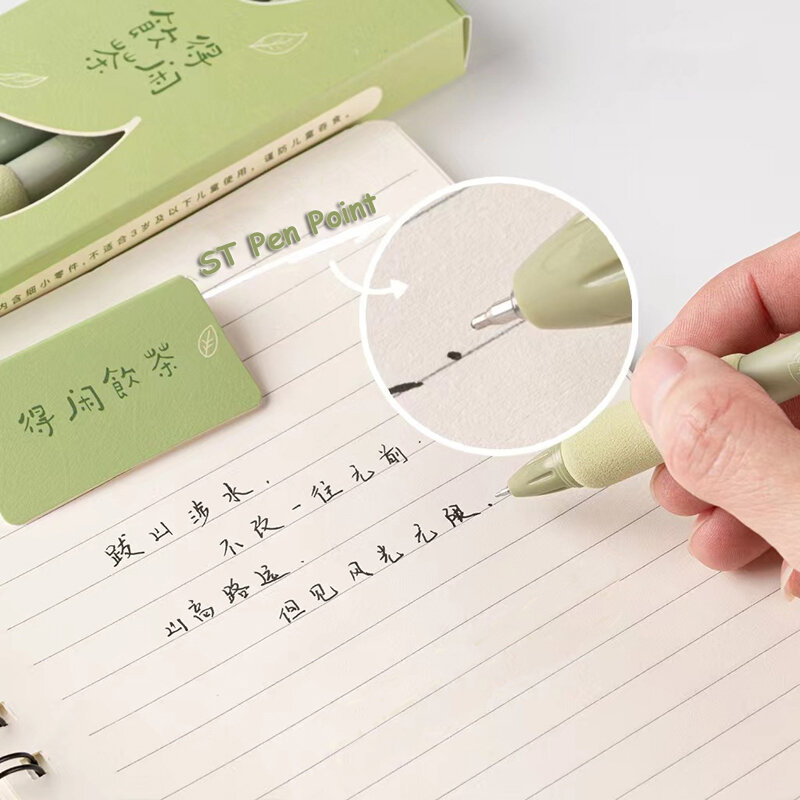 4 teile/paket grüne Serie 0,5mm Gel stift für Schüler Soft Touch Schreibstift schwarz Nachfüll Briefpapier Stift Büro Schul bedarf neu