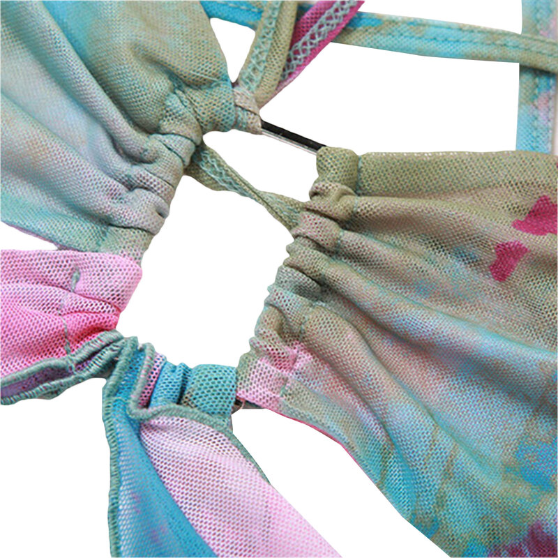 Hirigin rok 2 potong untuk wanita, pakaian atasan Crop Bandgae seksi warna gradien estetika Y2K 2024