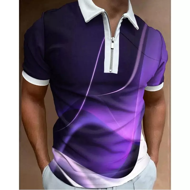 Модная Летняя мужская рубашка-поло с 3D принтом Галактики, рубашка-поло с коротким рукавом, Уличная Повседневная Спортивная футболка в стиле Харадзюку, топы
