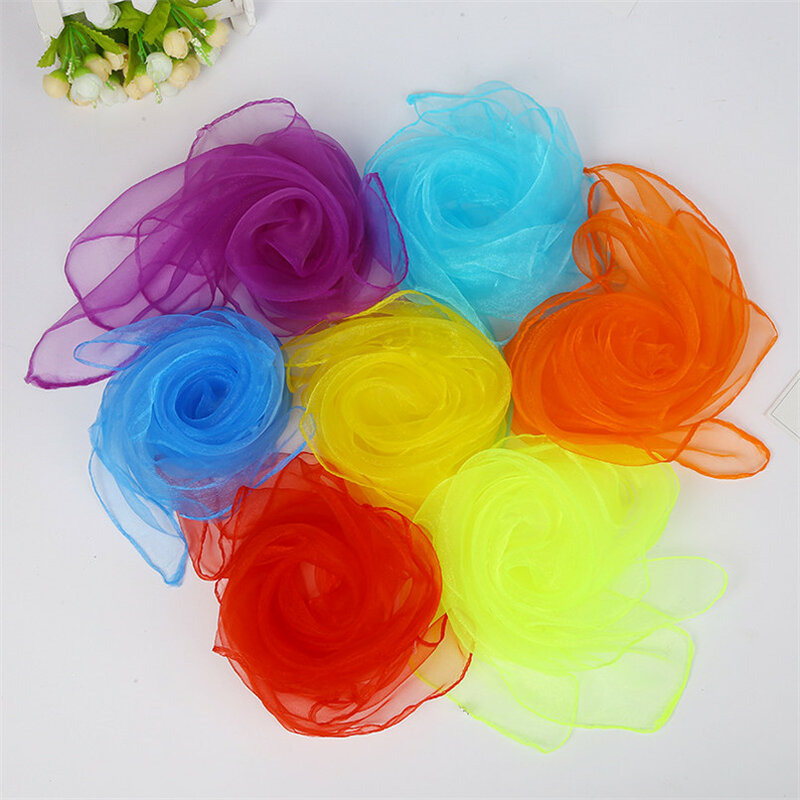 5/10Pcs Candy Color Gymnastics Scarves For Outdoor Game Toy Parent-child Interactive Dancing Juggling Towels Sports Handkerchief