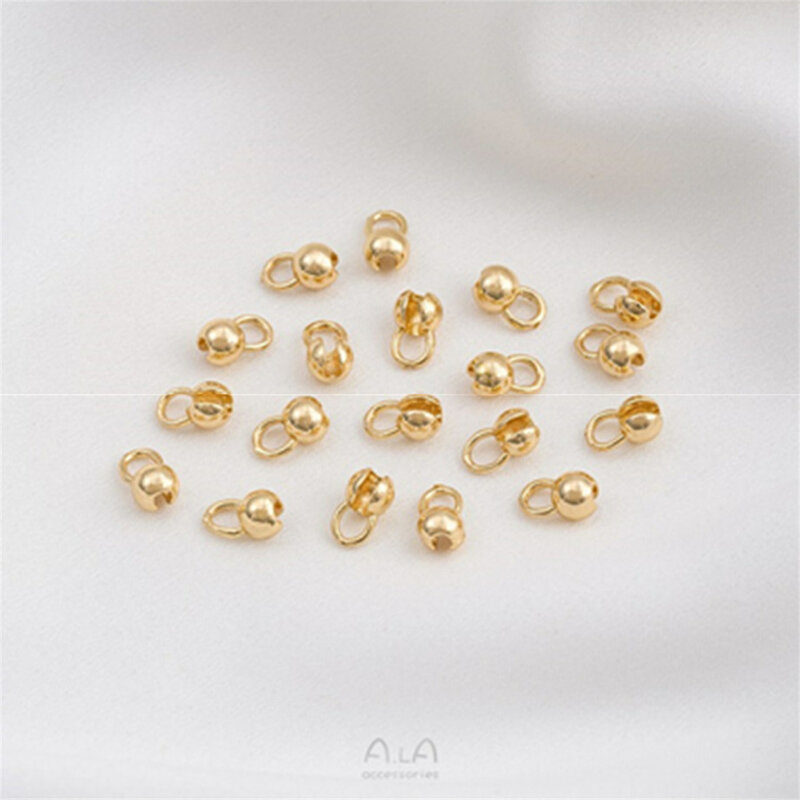 14K emas posisi manik gesper rantai simpul berakhir gesper Diy gelang kalung menghubungkan gesper aksesoris perhiasan C042