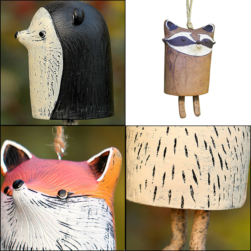 Carillones de viento de animales bonitos para jardín al aire libre, adornos colgantes de resina para el hogar, decoración Bohemia hecha a mano