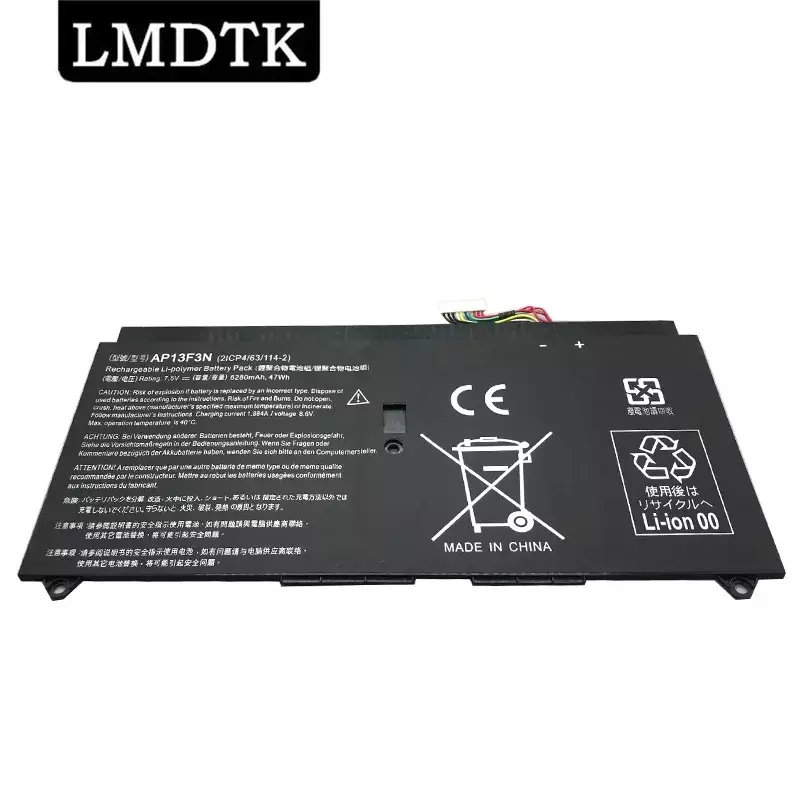 LMDTK-AP13F3N Bateria do portátil para Acer Aspire, S7-392, S7-392-9890, S7-391-6822, Ultrabook, 7.5V, 6280mAh, 47WH, Novo