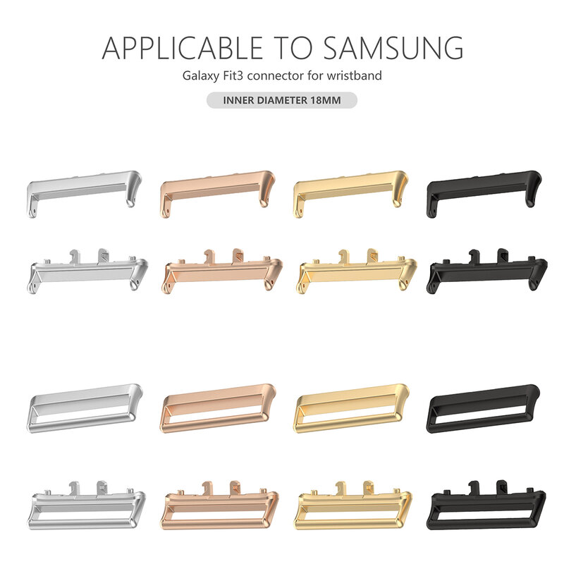 2 Stuks Adapter Voor Samsung Galaxy Fit 3 18Mm Connector Metaal Voor Galaxy Fit 3 Horloge Band 316l Rvs Accessoires Armband
