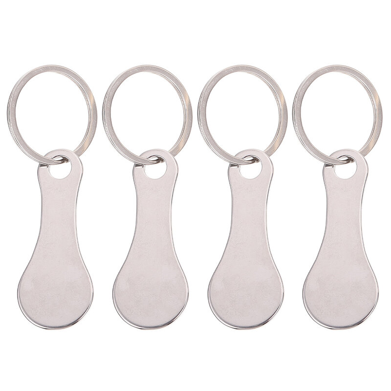 Shopping Key Chains Cart Key Token Coin Tokens Holder Quarter Ring Compact Rings Metal Grocery Keyring Stainless Steel