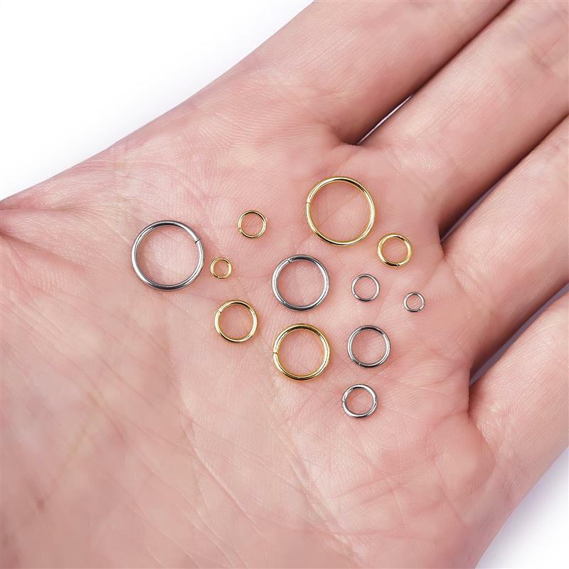 50-100 sztuk otwarte pierścienie ze stali nierdzewnej do tworzenia biżuterii dzielone pierścienie pojedyncze pętli akcesoria DIY biżuteria ustalenia dostaw