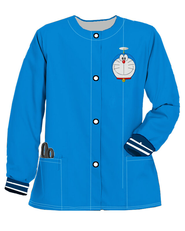 Pocket Coats for Women 2023 Autumn Korea Nurse Clothing Female Clothes With Free Shipping Button Harajuku Cardigan Long Sleeved