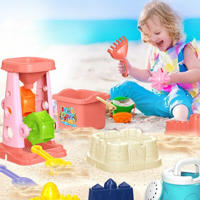 6 szt. Wytrzymały zestaw zabawek na plażę piaskowo-wodny interaktywny zestaw zabawek edukacyjnych dla rodziców i dzieci zabawa z wodą plażowe w kolorze losowym