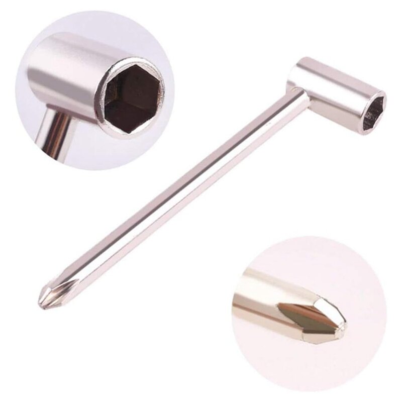 3Piece 6.35Mm Guitar Truss Rod Wrench Durable Truss Rod Neck Adjustment Hex Spanner Metal Hex Wrench Gold&Silver&Black