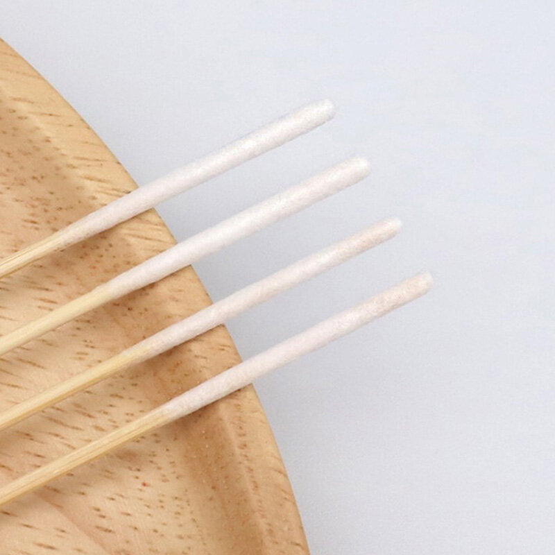 Disposable Small Pointed Cotton Swabs 8CM Pointed Wooden Single-ended Cleaning Swabs Ear Toothpicks Cosmetic Eyebrow Swabs