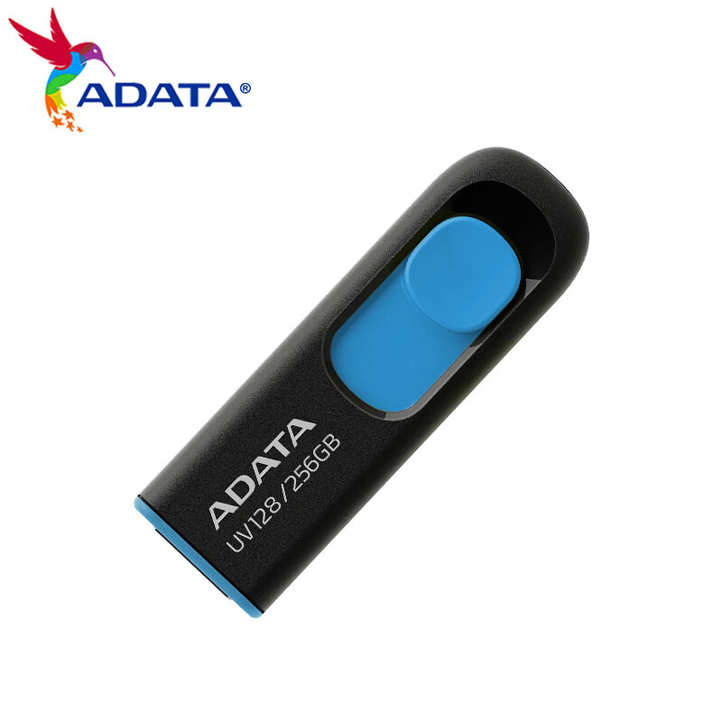 ADATA USB UV128 3.2แฟลชไดร์ฟ32GB 64GB 128GB หน่วยความจำไดรฟ์ปากกา256GB สำหรับคอมพิวเตอร์เดสก์ท็อปและแล็ปท็อป
