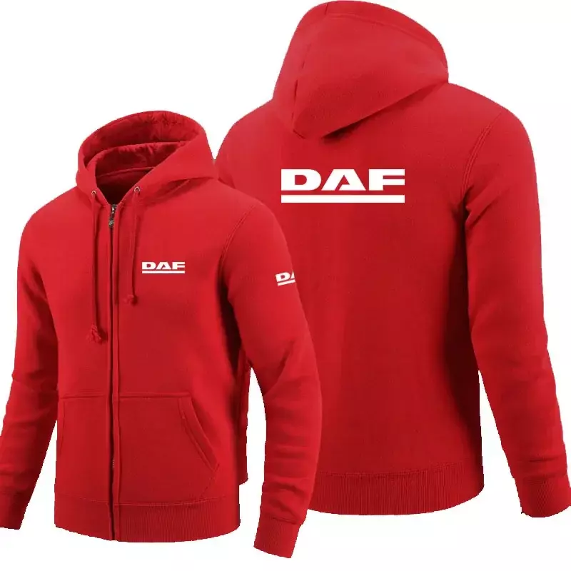 2023 moda na logo DAF bluza z zamkiem mężczyzn bluzy z kapturem na zamek jesienna bluza z kapturem zimowe długie odzież codzienna mody