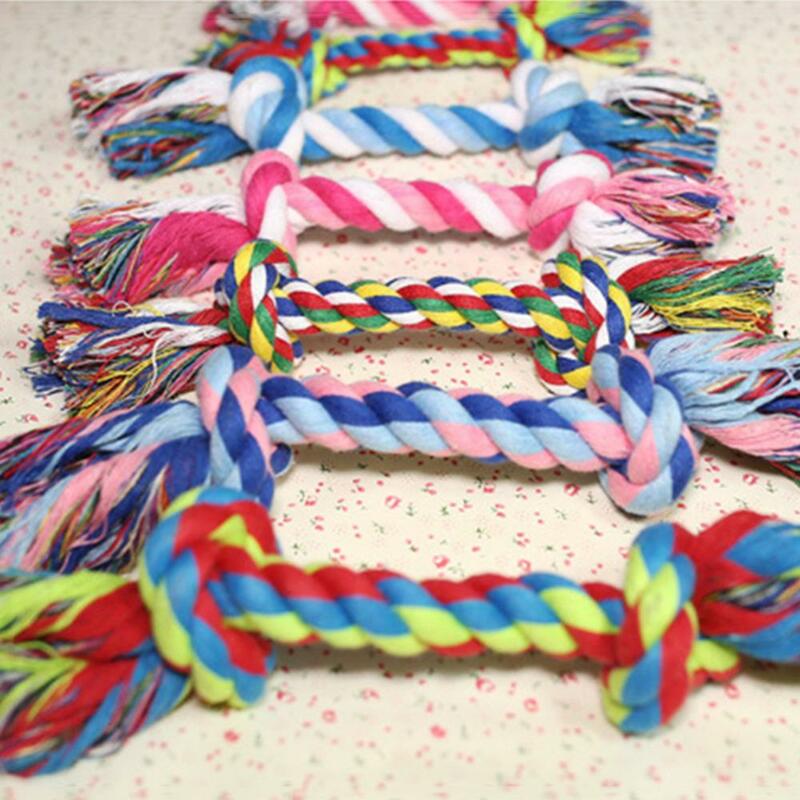 Cotton Pet Supplies Funny Braided Anti Bite Toy Dog Puppy Double Knot Rope Chew Dog accessories juguetes para perro