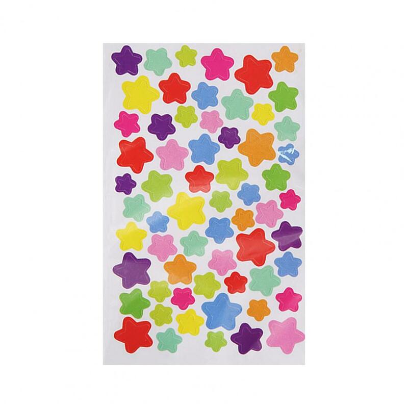 Conjunto colorido adesivo Scrapbooking, cor vibrante Scrapbooking adesivos, Star Heart formas redondas para laticínios