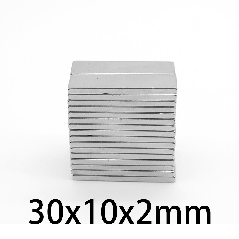 5/10/20/30/50/100Pcs 30X10X2Mm Blok Krachtige sterke Magnetische Magneten 30X10X2 Rechthoekige Zeldzame Aarde Neodymium Magneet 30*10*2