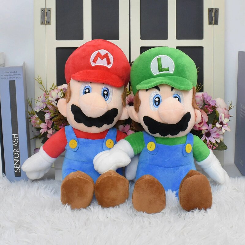Bros-peluches de Luigi Mario para niños, muñeco de Anime, gran regalo de cumpleaños y Navidad
