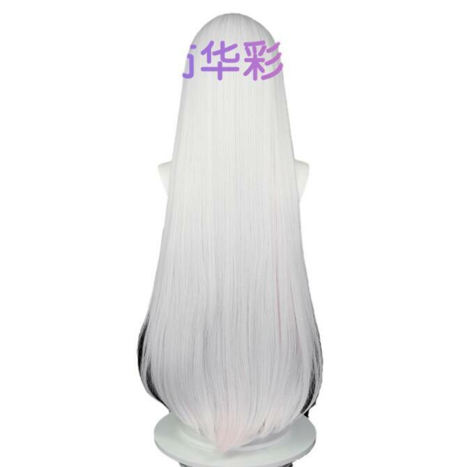 Peluca de fibra sintética para Cosplay de planetario, pelo largo, azul, archivo, plateado, blanco, rosa claro mezclado
