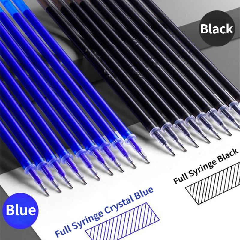 100Pcs Erasable Gel Pen Refill Rod set 0.5mm Blue/Black/Red Ink Erasable Pen Washable Handle Office School Stationery Writing