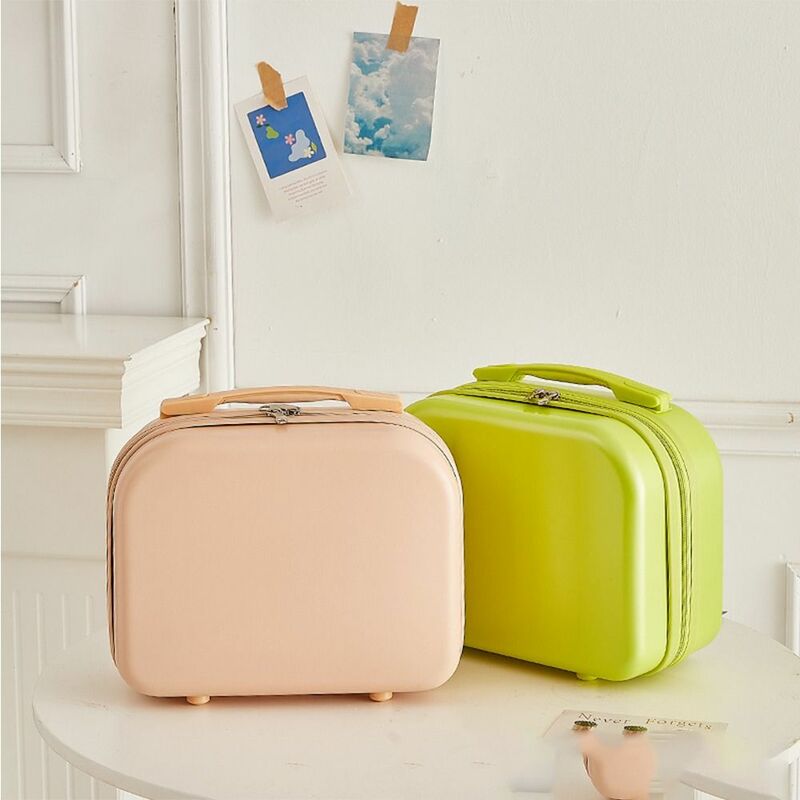 Mini maleta de equipaje de Color sólido, organizador de almacenamiento, caja de aseo, estuche de maquillaje, organizador de viaje de gran capacidad