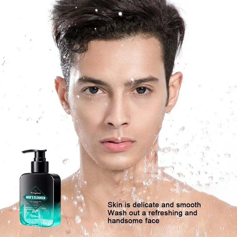 Detergente per il viso detergente per aminoacidi per uomo pulizia dei pori profondi controllo dell'olio levigante per la pelle 160ml