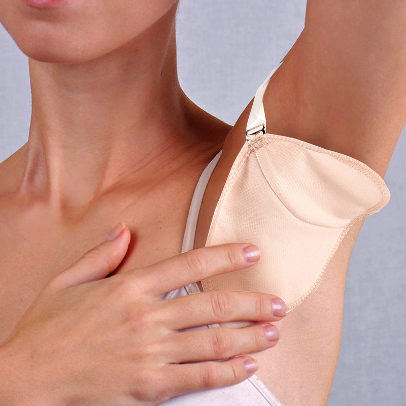 Almofadas de suor para mulheres, axilas, alça de ombro acolchoada, 3 pares