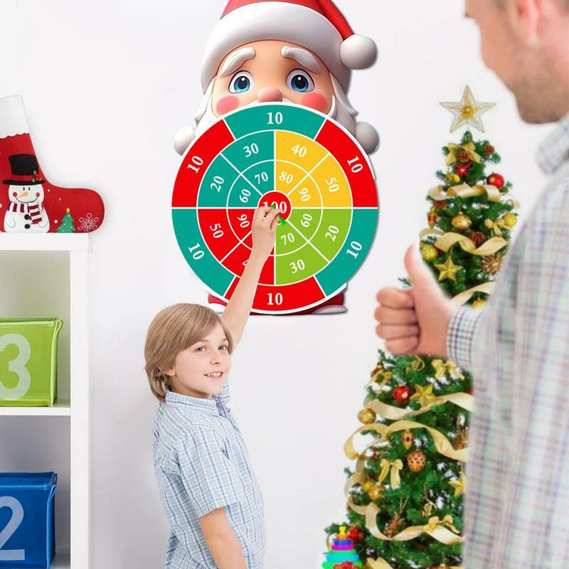 Permainan anak panah Natal Santa Claus manusia salju papan panah Set mainan Target dalam ruangan luar ruangan pesta permainan olahraga untuk anak laki-laki & perempuan