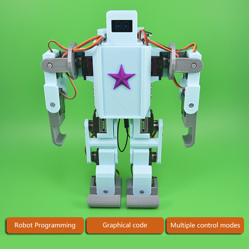 Robô Biônico Humano Programável, Reconhecimento de Voz, WiFi, Infravermelho, Bluetooth, Controle Remoto, 12 Dof, Open Source