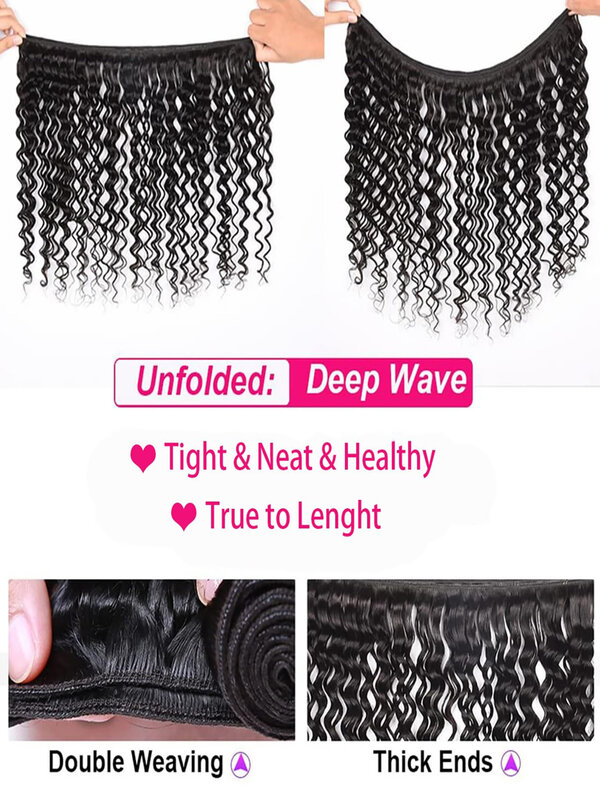 28 30 Inch Loose Deep Wave Human Hair Bundles Brazilian Curly 1 3 Bundles Remy Raw Hair Extensions Virgin Hair Weave for Women