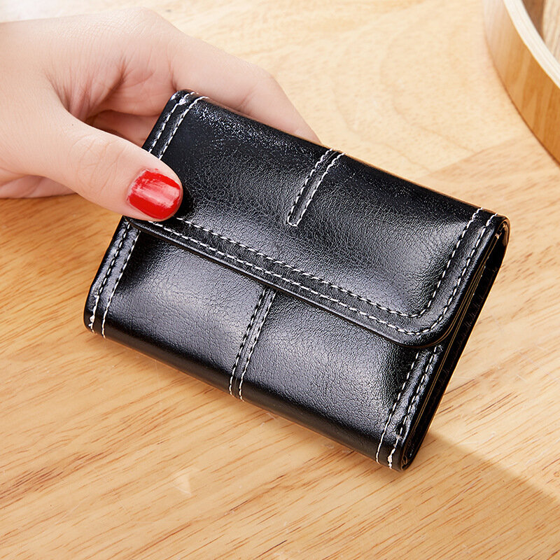 Dompet pendek wanita dompet kecil tempat kartu gadis tas ID tempat kartu dompet koin dompet wanita pengait padat dompet koin Multi kartu