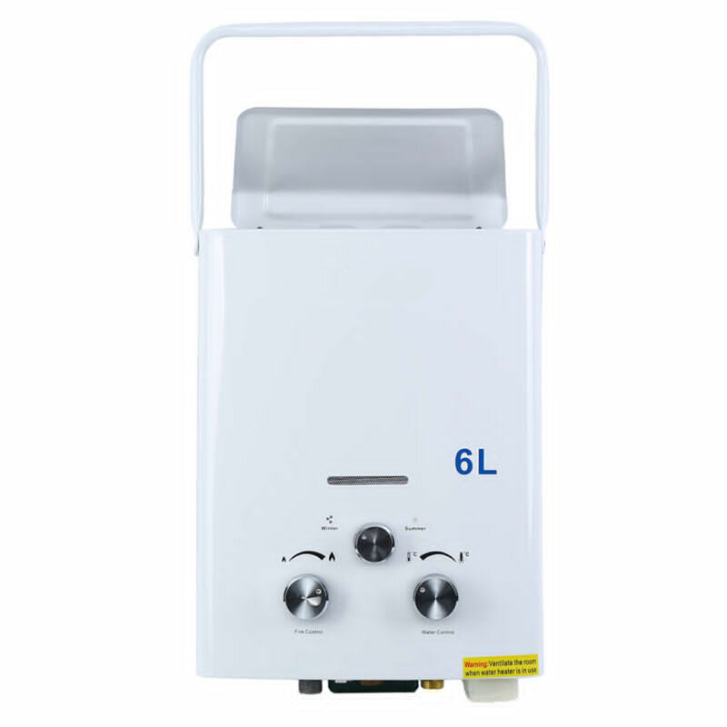 6L Portable Tankless Hot Water Heater Camper Propane Gas LPG Outdoor Boiler