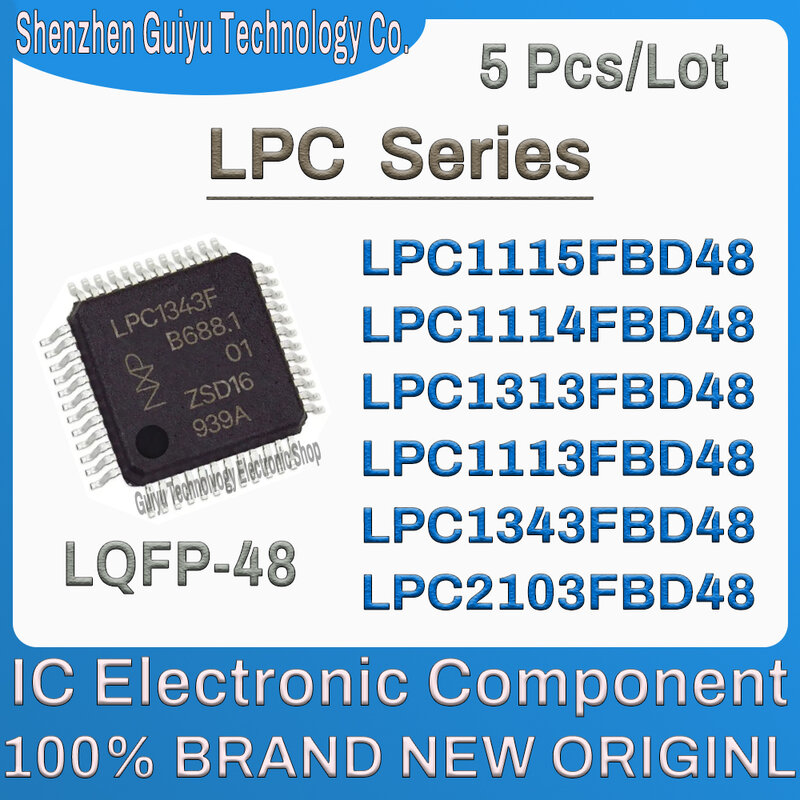5Pcs/Lot LPC1115FBD48 LPC1114FBD48 LPC1313FBD48 LPC1113FBD48 LPC1343FBD48 LPC2103FBD48 LPC1115 LPC11 LPC11 LPC Series LQFP-48 IC Chip