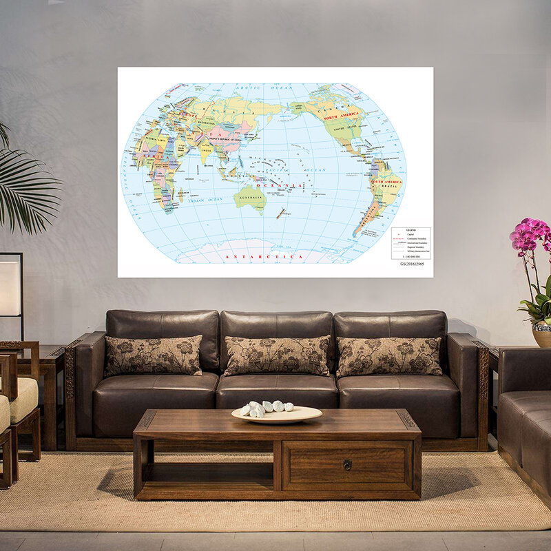 The World Map 59*42cm Canvas Painting Wall Art Poster stampe senza cornice Room Home Decor Office Classroom materiale didattico