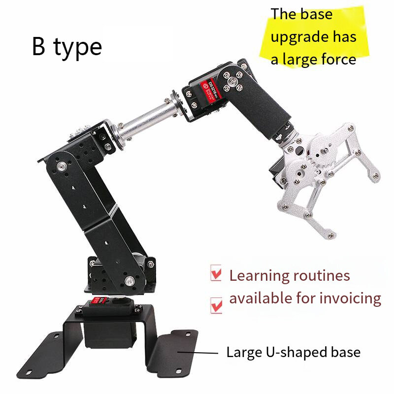 ชุดหุ่นยนต์6ชิ้นสำหรับการศึกษาหุ่นยนต์จัดการโลหะอัลลอยด์แขนเซอร์โว MG996สำหรับหุ่นยนต์ Arduino ชุดโปรแกรมของตกแต่งงานปาร์ตี้