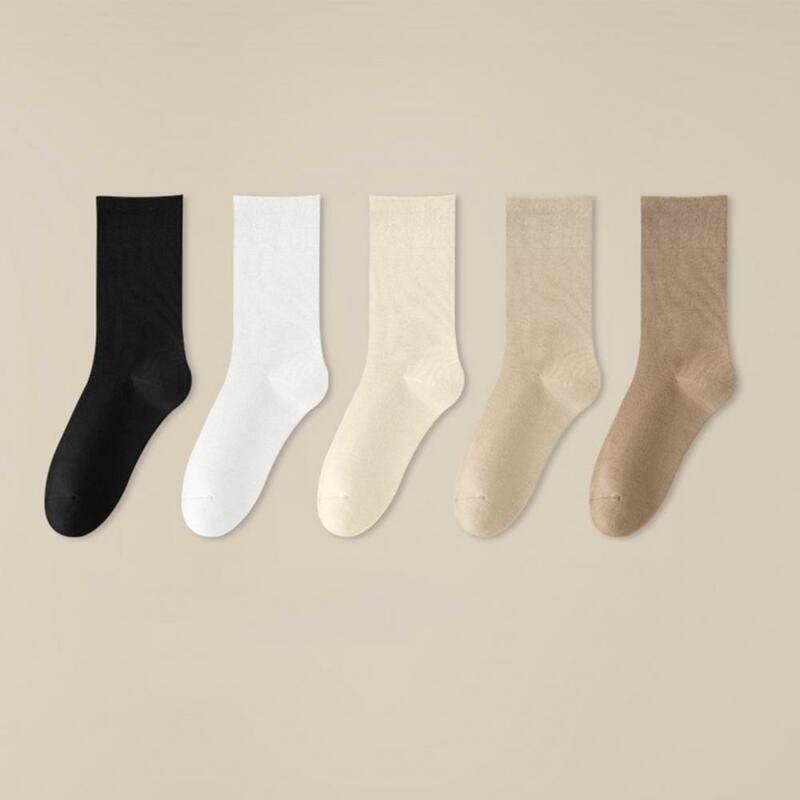 No Stretch Socks Women's Mid-tube Anti-slip Sports Socks with High Elasticity Breathable Cotton Material for Sweat-absorption