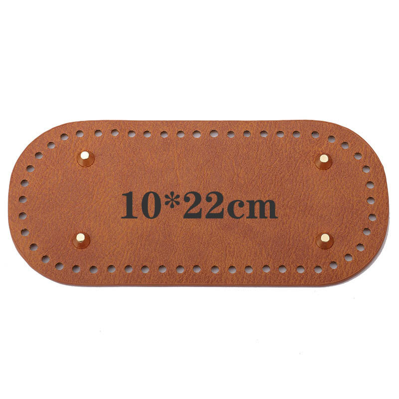 Parte inferior de bolso de cuero ovalada con agujeros, 25x12cm, accesorios de bolso hechos a mano, pieza de PU para bolso, bolsos de mensajero cruzados