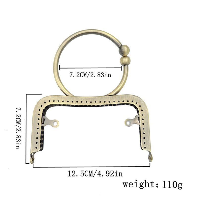 Bracelet en Forme de O Lisse de Taille Concave de 12.5cm, Accessoire de Bagage avec Poignée Dorée, en Stock