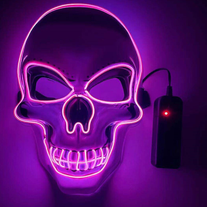 Led Light Neon Masker Up Party Maskeert Het Zuivere Verkiezingsjaar Groot Grappig Masker Festival Cosplay Kostuum Levert Glow Dark Skelet