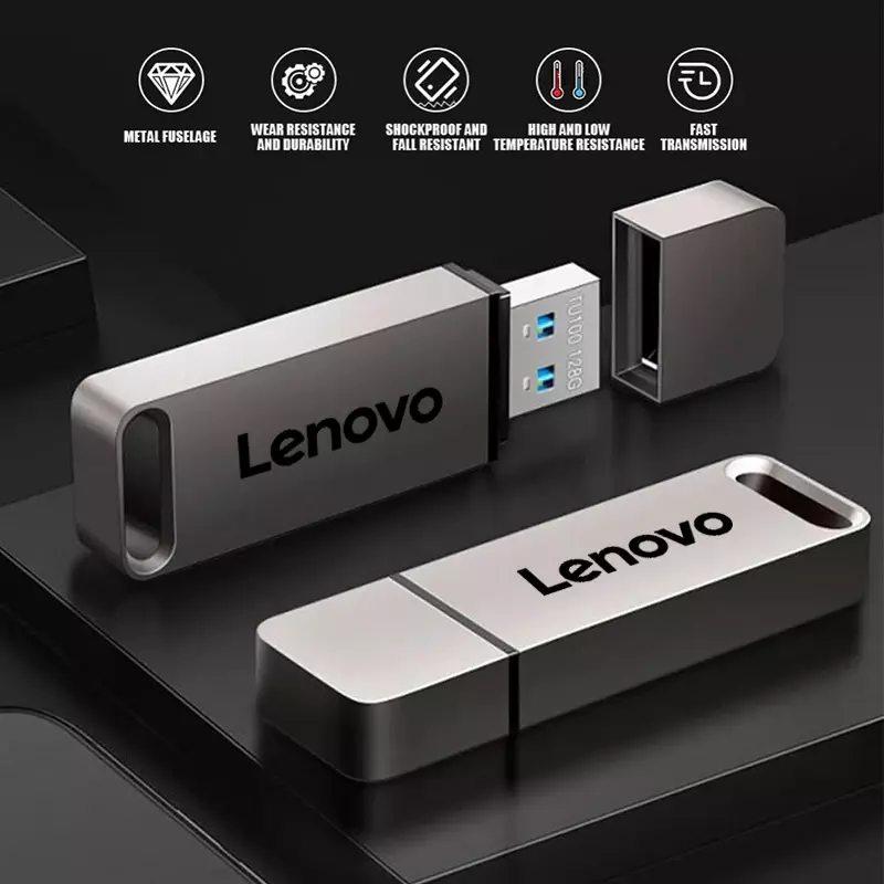 Lenovo Metal USB Flash Drive 2TB 1TB 512GB Pen Drive portatile USB 3.1 trasferimento di File ad alta velocità Memoria impermeabile U Disk