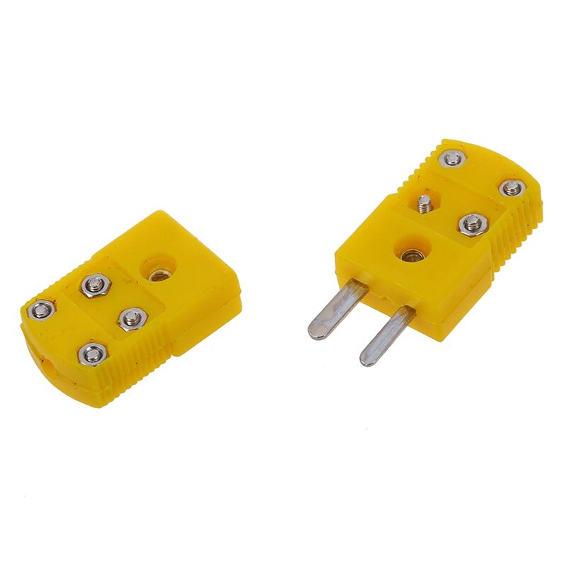 BAAY 5X Yellow Plastic Shell K Type Thermocouple Plug Socket Connector Set