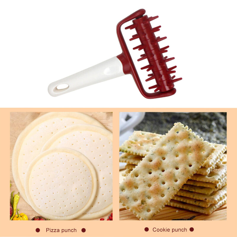 Rol Pizza dengan jarum DIY kue Pizza rol adonan kue Pie jarum roda pemotong roti lubang pukulan alat pemanggang untuk dapur