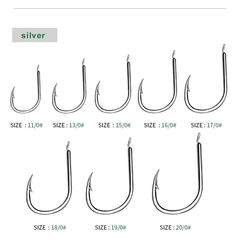 Sharpened Fishing Hook Saltwater Anti-rust With Barb Barbed Carp Hooks Durable Strong Single Fishhook for 30PCS Sea Fishing