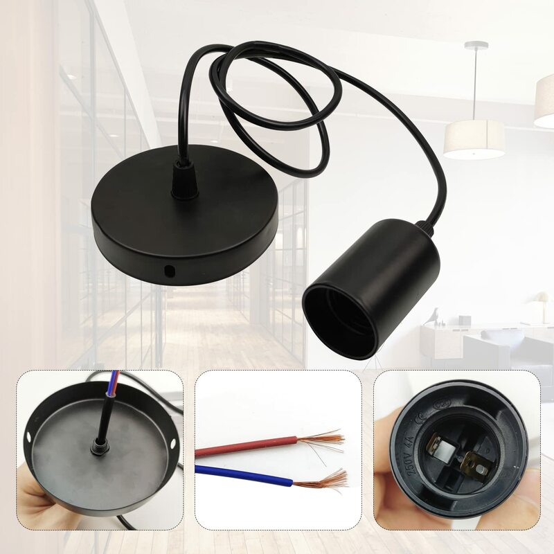 Led Base Pendant Lights 1m E26 E27 Lamp Holder Socket 110V 220V Lamp E27 Base for DIY Retro Hanging Lamp Accessories