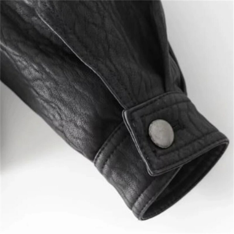 New Spring Autumn Outerwear Green Faux Leather Jackets Casual Women Short Vintage Loose Pu Jackets Female Black Leather Coats