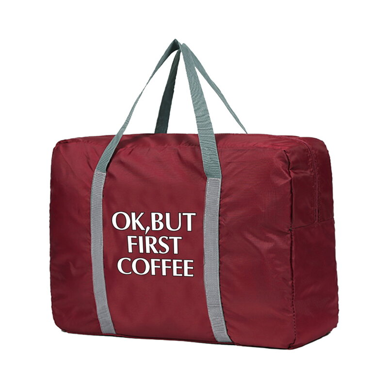 Faltbare Reisetaschen Organizer Männer Gepäck Unisex Kleidung Lagerung Tasche Weiß Kaffee Muster Duffle Tasche Frauen Handtaschen Tote