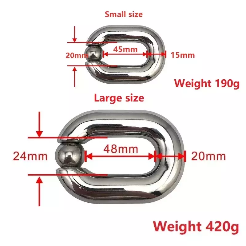 RH Male Heavy Duty BDSM Stainless steel Ball Scrotum Stretcher metal penis bondage Cock Ring Delay ejaculation male Sex Toy men