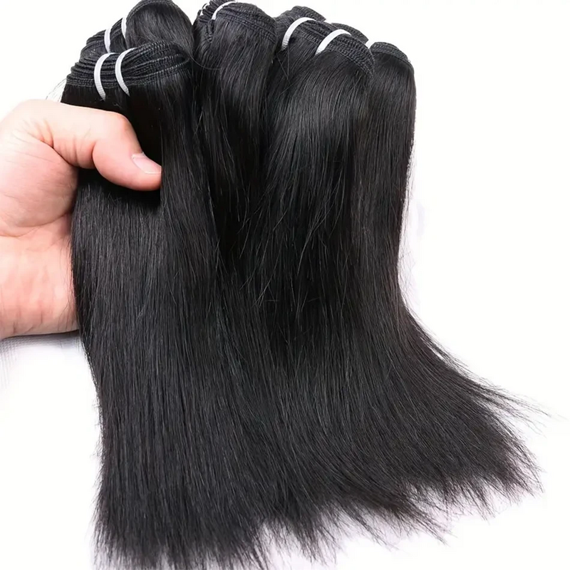 Малазийские короткие прямые искусственные необработанные человеческие волосы, искусственные волосы, 2/100% шт., прямые натуральные волосы для наращивания естественного цвета