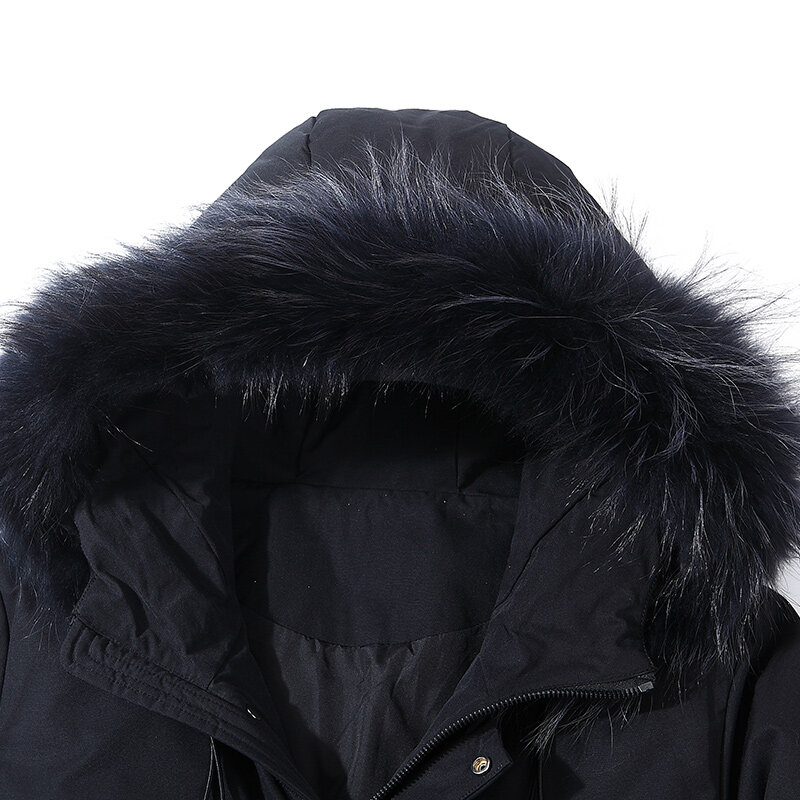 Manteau Long à capuche pour homme, parka chaude, coupe-vent, de haute qualité, à la mode, collection hiver 2021