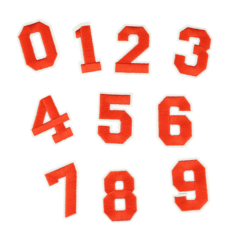 Colorido Número Digital Bordado Patch Set, DIY Tecido Adesivo Emblemas, Termoadesivo Ferro em Patches, Acessórios de aniversário, 10Pcs